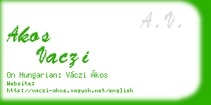 akos vaczi business card